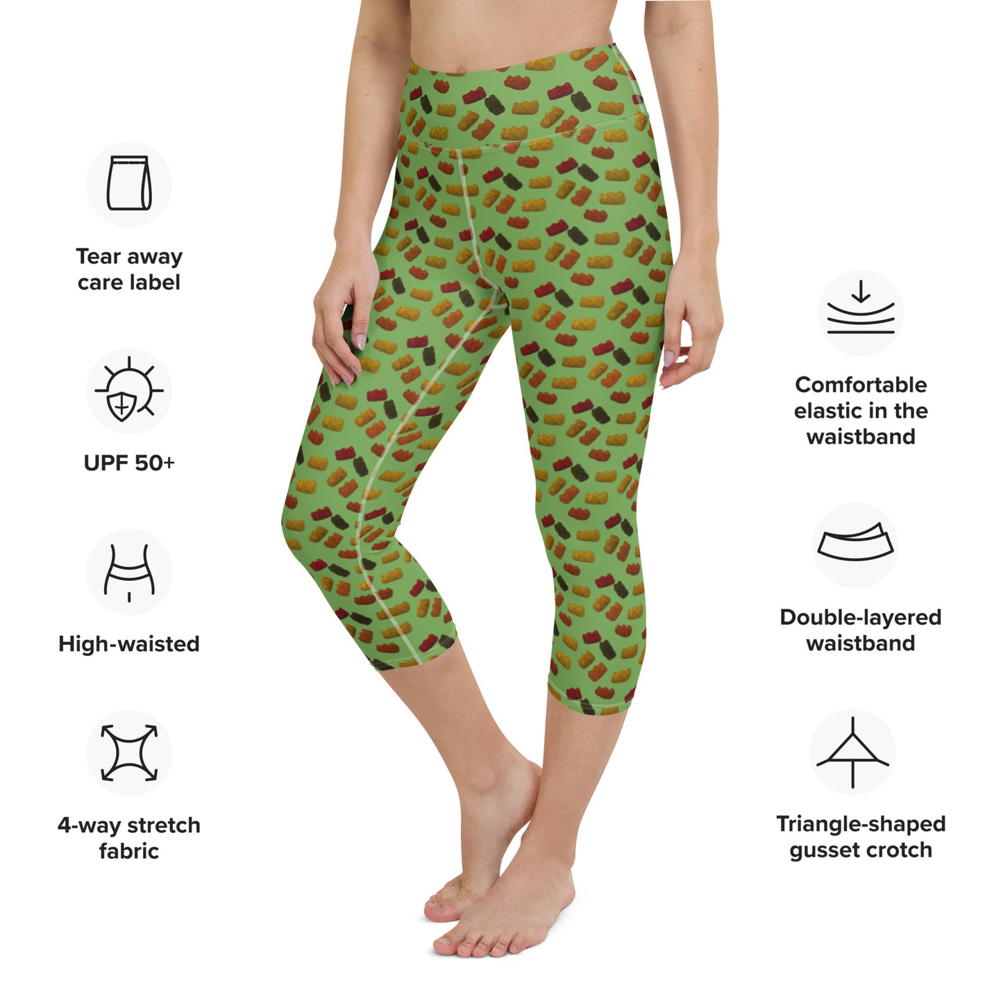 Gummy bears - Yoga Capri Leggings - Green