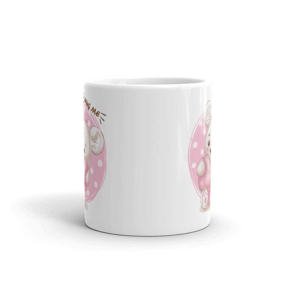 Daddyscoolstuff - Hug Me Teddybear - White glossy mug